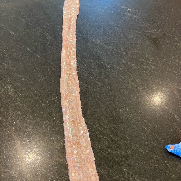 Lovely Blush Pink Sequined Talbots scarf - Picture 3 of 4